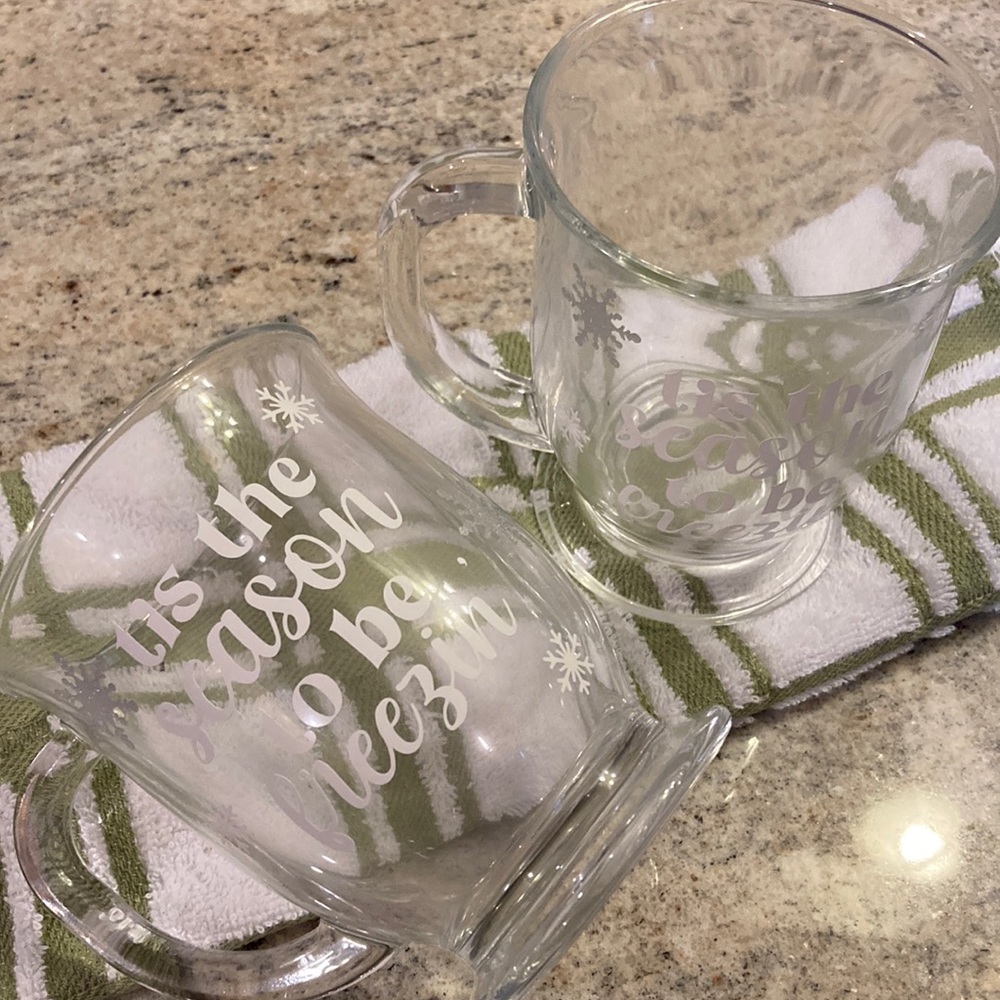 New Handmade Set of Glass Mugs